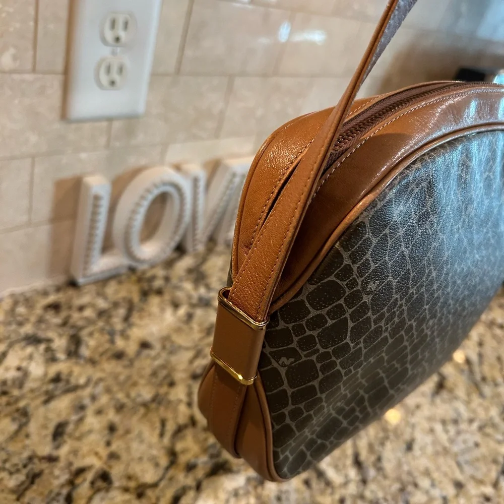 Nina Ricci Shoulder Bag Giraffe Pattern Brown